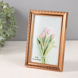 Фоторамка 10×15 см «Волнистая линия на золоте», пластик, 1.3×12×17 см