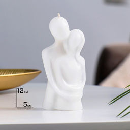 Цена за 3 шт. Свеча декоративная «Влюбленные», 12 см, белая