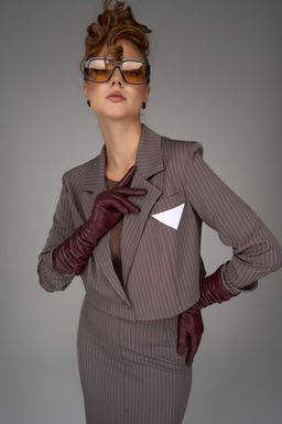 Пиджак Сиара (полоска/мокко) - Эльза фото 18