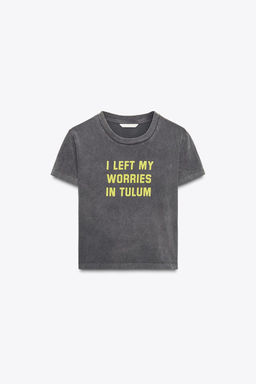 WASHED T-SHIRT WITH SLOGAN - Zara фото 19