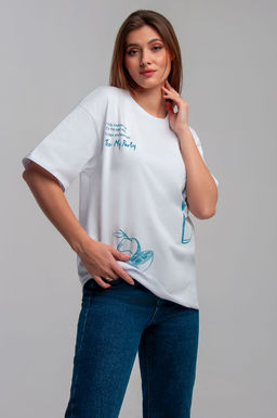 Арт. 31126 Футболка женская оверсайз 44-52 (5 шт) Цвет:белый - Калинка фото 17