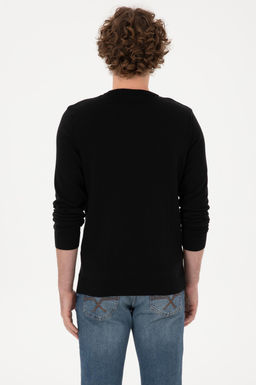 Erkek Slim Fit Bisiklet Yaka Siyah Basic Kazak - U.s. polo assn фото 5