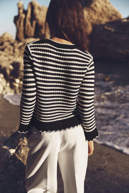 STRIPED KNIT CARDIGAN WITH RUFFLES - Zara фото 3