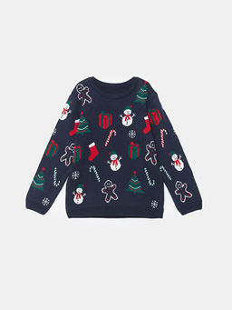 Y?lba?? Temal? Erkek ?ocuk Kazak