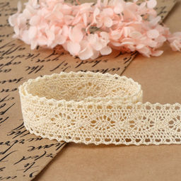 Кружево вязаное, 25 мм, 15±1 м, бежевое