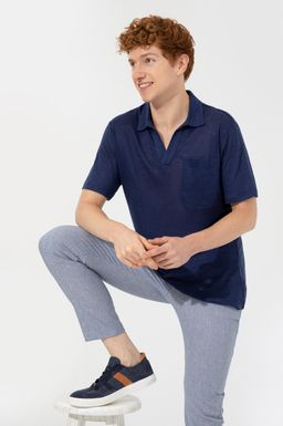 U. S. Polo Assn Мужская темно-синяя футболка с воротником-поло