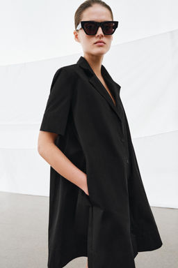 VESTIDO CORTO POPEL?N ZW COLLECTION / Negro - Zara фото 2