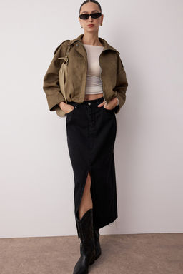 TRENDYOLMILLA Siyah More Sustainable Y?rtmacl? Maxi Denim Etek TWOSS23ET00290 фото 15