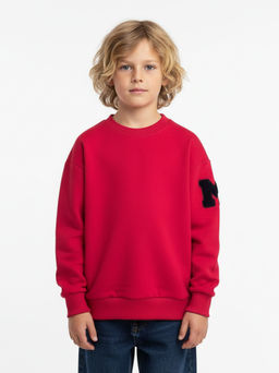 Толстовка для мальчика с шевроном 22-3270 красный - Mini maxi фото 2