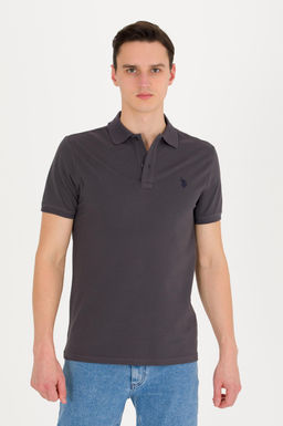Мужская антрацитовая футболка с воротником поло Basic - U.s. polo assn фото 3