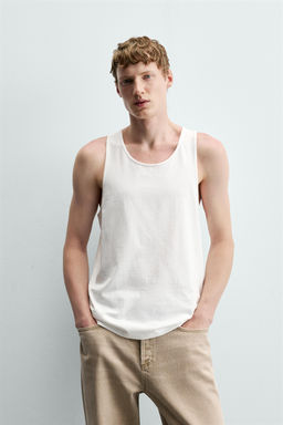 CAMISETA TANK REGULAR FIT MEDIUM WEIGHT / Blanco - Zara фото 2