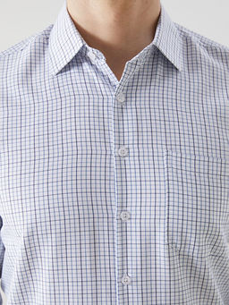 Regular Fit Uzun Kollu Ekose Gabardin Erkek G?mlek