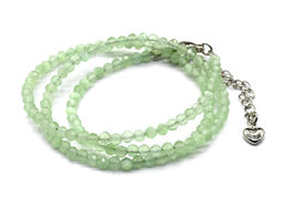 Чокер из улексита с эффектом кошачьего глаза шарик граненый 3мм цвет зеленый светлый, 40см Радуга камня