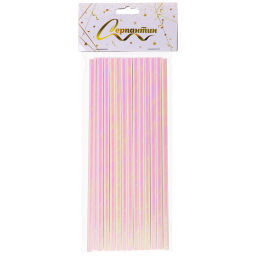 Трубочка для коктейля "Волшебство" 19,5 см d-6 мм (набор 25 шт), Перламутр