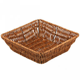 Корзина-сухарница плетеная Кондитер 23х23см h7см, полипропилен, коричневый, металлический каркас, форма квадратная (Китай)