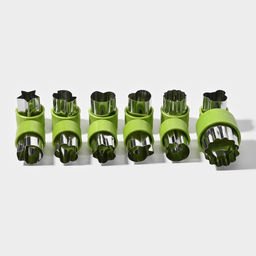 Овощерезки Доляна «Палитра», набор 12 шт., нержавеющая сталь, зелёные