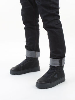 05-AW1002-6M DK. BLUE Ботинки зимние мужские (натуральная кожа, натуральный мех)