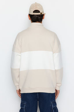 TRENDYOL MAN Siyah Oversize/Genis Kesim C?tc?tl? Renk Ici Polar Pamuklu Sweatshirt TMNAW24SW00160 - Trendyolmilla фото 19