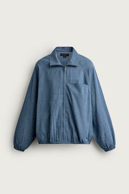 CAMISA RELAXED FIT CUADROS CREMALLERA / Azul - Zara фото 7