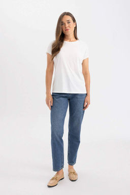 Футболка с коротким рукавом с круглым вырезом и принтом - Defacto фото 2