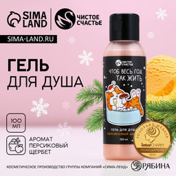 Гель для душа Чтоб весь год так жить, 100 мл, аромат персиковый щербет - Чистое счастье фото 6