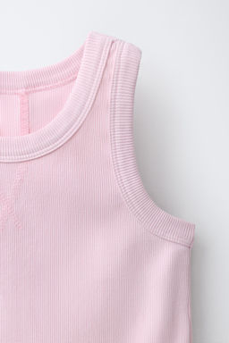 CONJUNTO RIB LAVADO CAMISETA NADADORA Y BERMUDA / Rosa - Zara фото 6