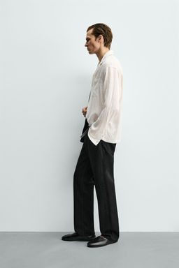 CAMISA FLUIDA RELAXED FIT ESTRUCTURA / Blanco - Zara фото 4