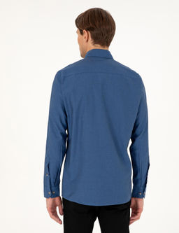 Рубашка Pierre Cardin Slim Fit дл рукав индиго