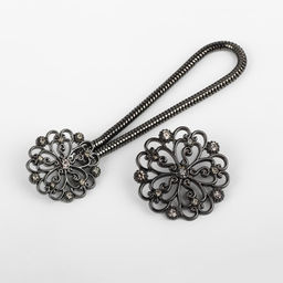 Цена за 2 шт. Декоративная застёжка «Круг», 9.5×3 см, цвет чёрный