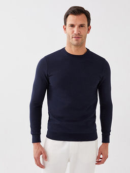Bisiklet Yaka Uzun Kollu Erkek Sweatshirt