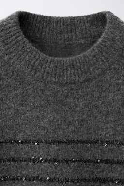 STRIPED SEQUIN KNIT SWEATER - Zara фото 3