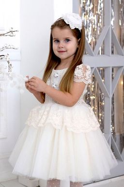 платье для девочки Л 18-15 Эмилия белый горох - Etoelf фото 3