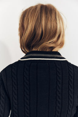 CONTRAST PIPING KNIT POLO SWEATER - Zara фото 6