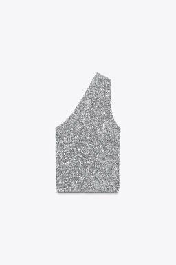 ASYMMETRIC SEQUIN TOP - Zara фото 6