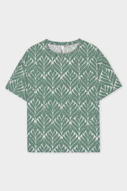 ЕП 20204/малахитовый зеленый,орнамент пижама жен (фуфайка,брюки)