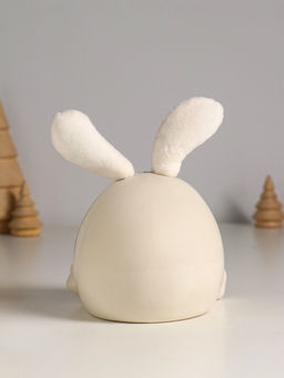 Фигурка керамика, текстиль Зайчик круглый, белый, 9?9.5?12 см