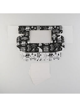 Цена за 5 шт. Коробка для эклеров, кондитерская упаковка, 5 вкладышей, MAN PATTERN, 25.2×15×7 см