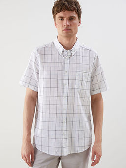 Regular Fit K?sa Kollu Ekose Arm?rl? Erkek G?mlek