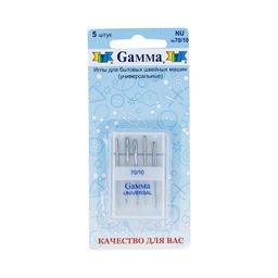 Иглы для быт. шв. машин Gamma NU № 70 универсальные 5 шт в блистере №70
