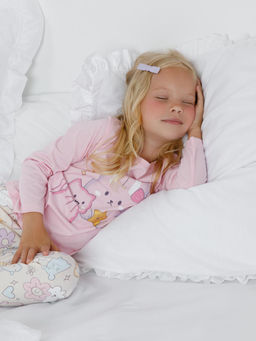 К 1606/светло-розовый,цветные зверята пижама дет