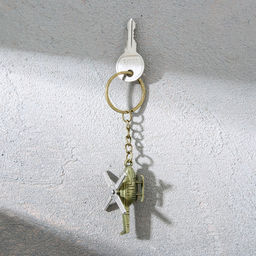 Брелок для ключей металлический «23 февраля», вертолёт, 11 х 2,5 см