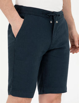 Lacivert Slim Fit Keten Beli Lastikli Dokuma _ort - Pierre cardin фото 5