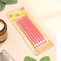 Свечи для торта Блестящая вечеринка, 6 шт., розовые, высокие - Страна карнавалия фото 5