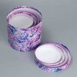 Набор коробок для цветов 4 в 1, упаковка подарочная, Лаванда, 14?14?13 см - 20?20?17.5 см