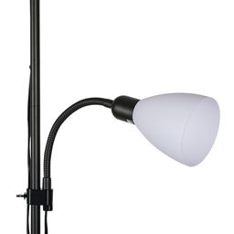 UML-T520 E27+E14 BLACK/WHITE Торшер напольный под лампу Е27 и Е14, 2х60W. Черный/Белый. ТМ Uniel