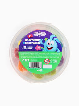 Тесто для лепки Смешарики, 12цветов 30 гр в ведерке