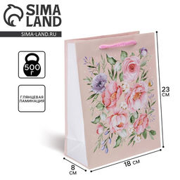 Цена за 2 шт. Пакет подарочный ламинированный, упаковка, Present for you, MS 18×23×8 см