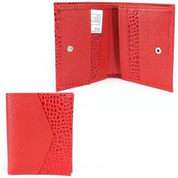 Портмоне женское Croco-ПР-914 натуральная кожа 2 отд, 5 карм, алый флотер/красный КЛ (128/96) 232680