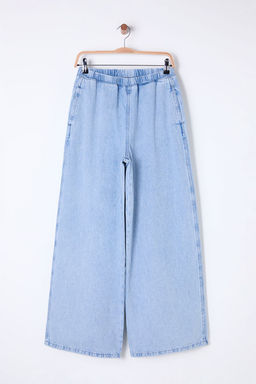 Mavi Beli Lastikli Normal Bel Ekstra Wide Leg Palazzo Jeans TWOSS25JE00037