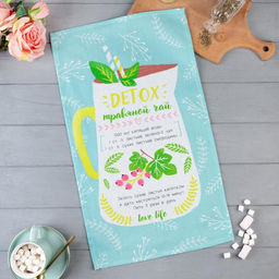 Цена за 2 шт. Полотенце Доляна Detox 35х60 см, 100% хлопок, вафля 160 г/м2